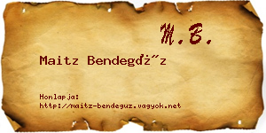 Maitz Bendegúz névjegykártya
